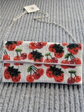 Beaded Strawberry Bag, Clutch Over The Shoulder Sol and Mer